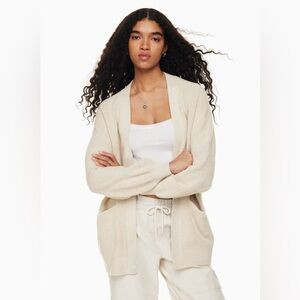 Aritzia | Wilfred unwind chenille cardigan white small